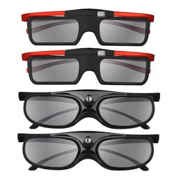 3D Glasses BOBLOV 4pcs/set 3D 96Hz/144Hz Shutter 3D Glasses For Projector DLP Rechargeable Home Theatre Suit For BenQ Dell Acer Optama Sony 230726