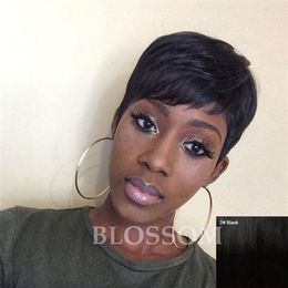Pixie Cut Short Human Hair Lace Wigs Glueless Lace Front Human Hair Wigs for African Americans Brazilian Hair Wigs268k