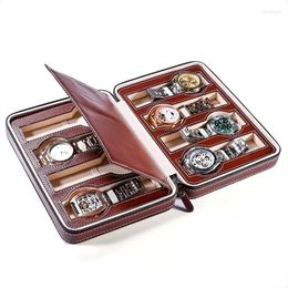 Watch Boxes Portable 2/4/8 Slot PU Leather Box Display Case Storage Organizer Holder Zipper Exquisite And Durable To Lover