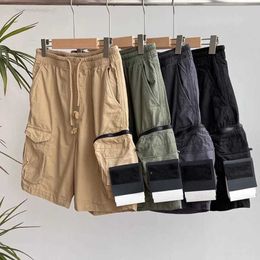 Men's Shorts Mens Designer Pockets Work Five-piece Pants Stones Island Womens Summer Sweat Multi-function Thigh Short Casual Loose High Street Leisure trend 605ess