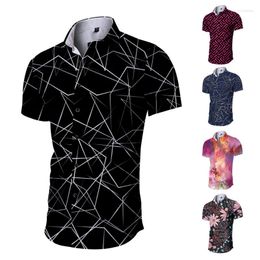 Men's Casual Shirts For Men 3d Printed Hawaiian Shirt Beach 3xl Short Sleeve Fashion Tops Blouse Camisa