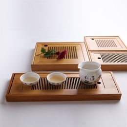 Dishes Plates Solid Wood Tea Tray Drainage Water Storage Kung Fu Set Drawer Room Board Table Chinese Ceremony Tool 230726