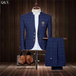 Whole- MS50 2017 Standard Collar Classic Custom Made Men suit Blazers gentleman style tailor made slim fit wedding suits for m296E