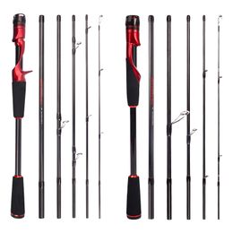 Boat Fishing Rods Angling Champion Design Portable Carbon Spinning Casting Fishing Rods 1.98m 2.1m 2.28m Portable Rods Travel Fishing Tackle 230725