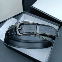 Genuine Leather Belts For Mens Womens Designer Bronze Full Letters Needle Buckle Waistbands Luxury Brand Casual Trendy Girdle Width 3.3cm