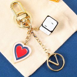 Letters designer Keychain Key Chain Buckle lovers Car Keychain Handmade Leather Keychains key ring Men Women Bags Pendant Accessories Gift