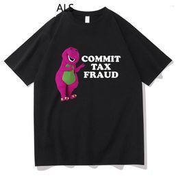Men's T Shirts Commit Tax Fraud Shirt Men Harajuku Cartoon Letter Printing Tshirt Unisex Graphic Casual Cotton Tees Anime Clothes Tops