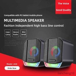 Portable Speakers Cool Colour Light Speaker Laptop Speake Wired High Sound for Desktop Computer Laptop Mobile Phone 3.5mm Plug R230727