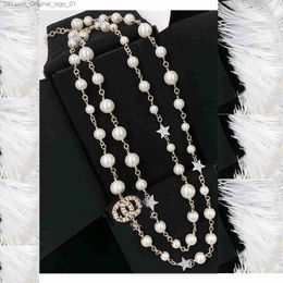 Pendant Necklaces channel necklaces 2022 Fashion sweater necklace luxury long pendant necklaces classic style Strands strings elegant sweater jewel Z230727