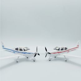 Aircraft Modle 1 48 Scale Model SR20 SR22 Visual Cabin Static Display Business Aircraft With Propeller Collection Aeroplane Toys For Fans Gift 230725