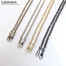 Bag Parts Accessories Lionsen O Type 4060120cm Metal Bags Chain Purse Buckles Women Shoulder strap for bags replace Crossbody chain 230725