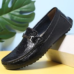 Dress Shoes Men Loafers genuine Leather Square Toe SlipOn Business Mens Formal Handmade footwear big size 48 230726