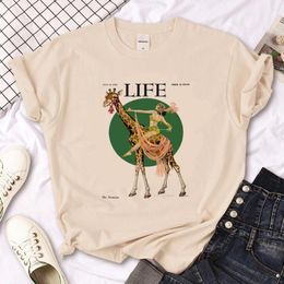 Men's T Shirts Giraffe Tshirt Women Y2K Female Manga Anime Clothes