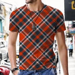 Men's T Shirts Plaid Stripe Series T-shirts Man / Woman 2023 Ew Sweatshirt Harajuku Clothing Hip Hop Novelties Trend Tee Shirt Men