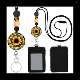 Jewellery Pouches Sunflower Lanyards For Id Badges And Keys Cute Badge Holder With Lanyard Women Teacher