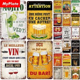 Retro Beer Metal Signs Bar Vin Beer Metal Poster Vintage Plaque Alcohol Tin Sign Plate Wall Decor For Bar Club Man Cave Art Custom Decoration 30X20CM w01