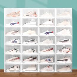 Przezroczyste wielokolorowe pudełko na buty składane plastikowe przezroczyste organizator domu na wyświetlacz nałożone na nałożone buty pojemniki szafki jy0532