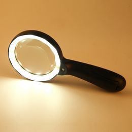 Magnifying Glasses Lighted Magnifying Glass-10X Hand held Large Reading Magnifying Glasses with 12 LED Illuminated Light for Seniors Repair coins 230726