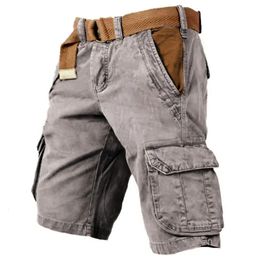 Men's Shorts Vintage Overalls Men's Cargo Shorts Summer 100% Cotton Short Pants European USA Big Size S-5XL Breeches Pocket Straight Bermudas 230725