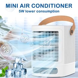 Air Conditioners Portable air conditioner mini personal air cooler for room evaporative water cooler fan USB home air conditioner Recreational vehicle 230726