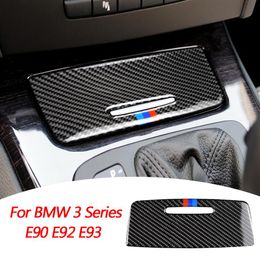 Real Carbon Fibre Car Interior Storage Box Panel Cover Decoration Stickers Auto Accessories For BMW 3 Series E90 E92 E93 05-12243j