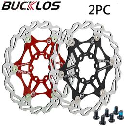 Bike Brakes 2PC BUCKLOS Bicycle Brake Rotors 160180203mm MTB Disc Brakes Rotor Road Mountain Bike Brake Rotor Floating Rotors Bike Part 230725