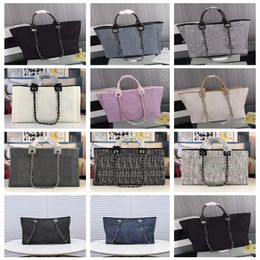 Shopping Bag Luxury Tote Bags Women's Denim Jeans Bag Handbag Fashion Designer with Lifting Chain246T