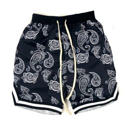 HipHop Shorts Men Bandana Oversized Loose Drawstring Summer Short Man Hip Hop Straight Casual Beach Short Pants 2023