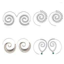 Dangle Earrings Bohemia Ethnic Geometric Round Spiral Drop Exaggerated Love Heart Whirlpool Gear For Women Beach Jewellery Gift