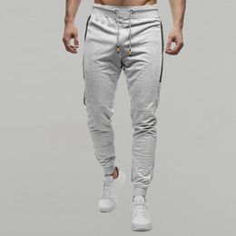 Men's Pants Trousers Workout Mens Sweatpants Athletic Men Solid Clothing With Pocket Zipper Jogger Bottoms Colour For Drawstring