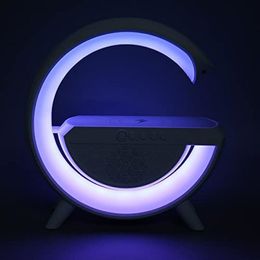 3 in 1 Wireless Charger Night Light Lamp 2023 New Bluetooth Speaker 15W Fast Charging Home Office Study Bedside Wireless Charging Lamp