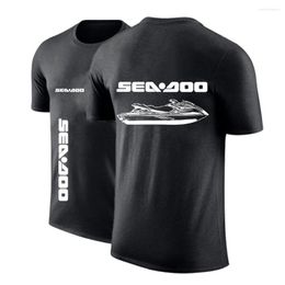 Men's T Shirts Sea Doo Seadoo Moto Summer Solid Colour T-Shirts Casual Round-Neck Short-Sleeved Fashion Printing Top Clothing