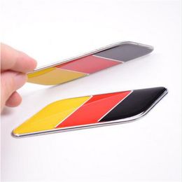 2Pcs Pair 3D Metal German Flag Car Body Side Fender Rear Trunk Emblem Badge for Volkswagen Audi Bmw Mercedes Benz Porsche271E