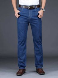 Classic Style Men's Black Blue Regular Fit Jeans Business Casual Stretch Denim Pants Male Brand Trousers 230316 L230726