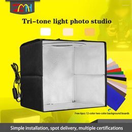 Flash Heads Mini Desktop Po Studio Light Box Three-color Dimmable Pography Softbox 6/12 Backdrops Folding Kits