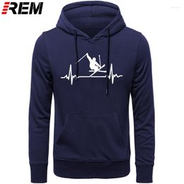 Men's Hoodies REM Eat Sleep Ski Birthday Funny Unisex Graphic Fashion Cotton Long Sleeve Skiing Heartbeat Harajuku Sweatshirts