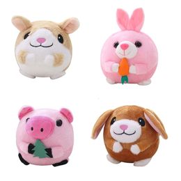 Plush Dolls Pet Bouncing Jump Ball Cartoon Pig Dog Doll Toy USB Electric Plush Beating Sing Cute Toys for Kids 230725