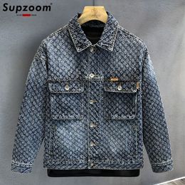 Mens Jackets Supzoom Arrival Top Fashion Single Breasted Cotton Solid Turndown Collar Short Bomber Casual Men Coat Denim Jacket 230726