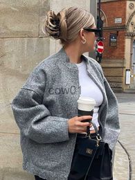 Women's Jackets 2023 Spring Warm Gray Long Sleeve Bomber Jacket Women's Outerwear With Button Pockets Jacket Coat Thicken Coat Top For Women J230726