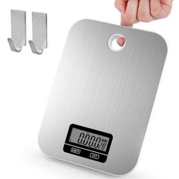 Household Scales New Digital Kitchen Scale 5Kg/1g Stainless Steel Kitchen Electronic Scales High Accurate Food Baking Weigh Scales with wall hook x0726