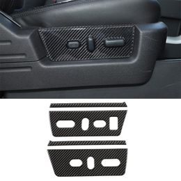 Carbon Fibre ABS Front Seat Adjustment Decorative Stickers For Ford F150 Raptor 2009-2014 Car Interior Accessories245z