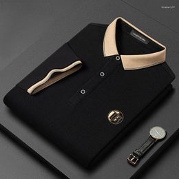 Men's Polos Fashion Mens Polo T-shirt Collar Contrast Short Sleeves Embroidered Shirts Logo Shirt Clothing