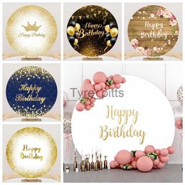 Background Material Birthday circular background cover with diamond golden glitter circular background polyester childrens adult birthday party photo backgrou