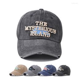 Ball Caps Baseball Cap Retro-style Sun Hat Spring Autumn Wash Water Cowboy ISLAND Embroidery Hip Hop Fitted