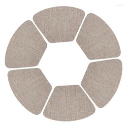 Table Mats PVC Fan Cushion Linen Woven Western Food Non-slip Non-ironing Plate Placemats For Coasters