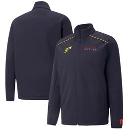 F1 jacket men's zipper team uniform long-sleeved racing sweater jacket autumn and winter warm windproof sweater can be custom155V