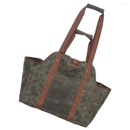 Storage Bags Wax Canvas Tote Log Carrier Firewood Hay Carrying Stove Bag