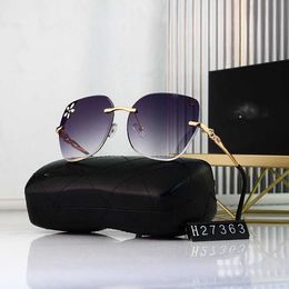 Designer Channel Sunglasses 2022 Frameless Large Frame Women's Xiaoxiang New Glasses new aaa