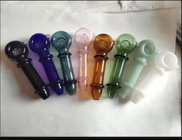 Glass Pipes Smoking blown hookah Manufacture Hand-blown bongs Colored two wheel snowflake glass pipe