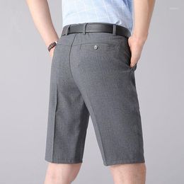 Men's Shorts 2023 Summer High Waist Casual Male Fashion Business Straight Men Stretch Short Pants Clothes P214